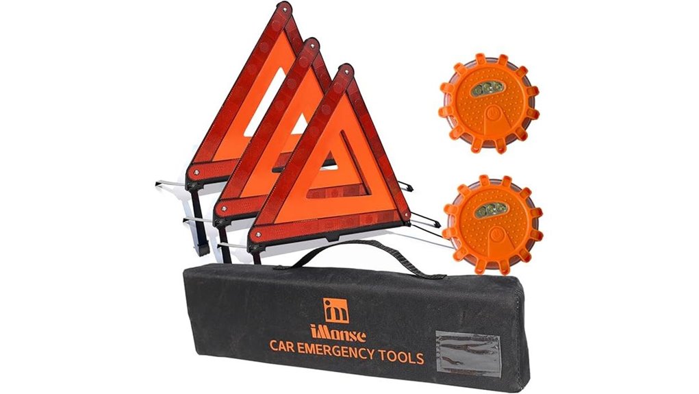 three pack roadside safety triangles