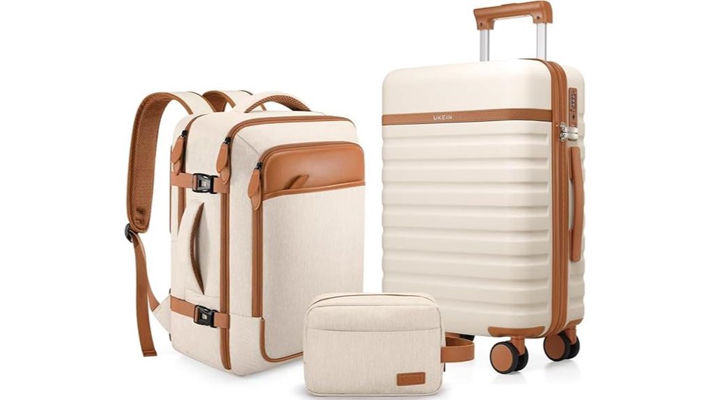 three part 20 inch luggage set
