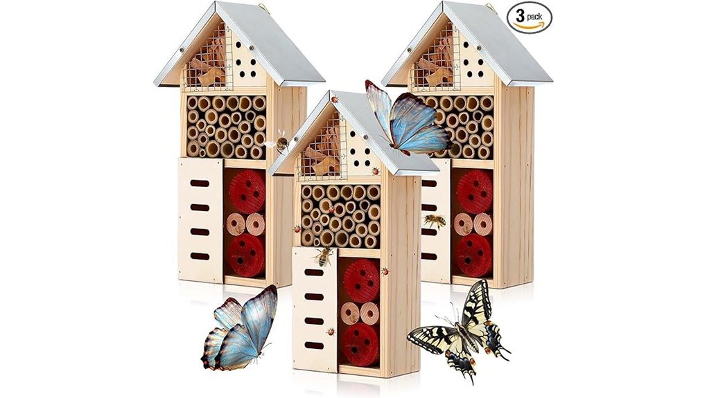 three piece bee butterfly hotel