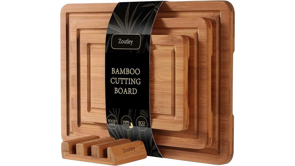 three piece deep bamboo board set