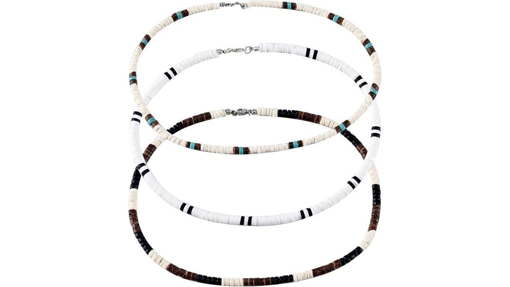 three piece puka coconut necklace