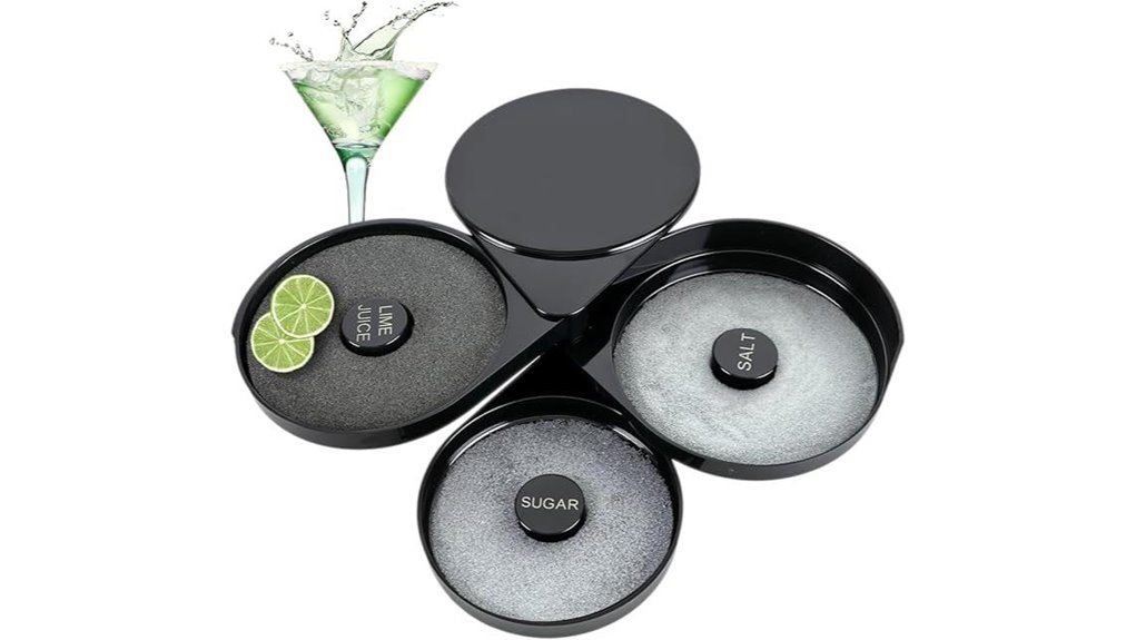 three tier salt rimmer trays