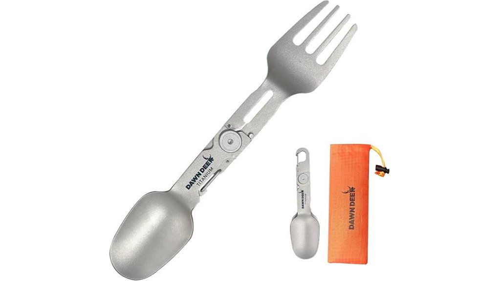 titanium folding camping spork