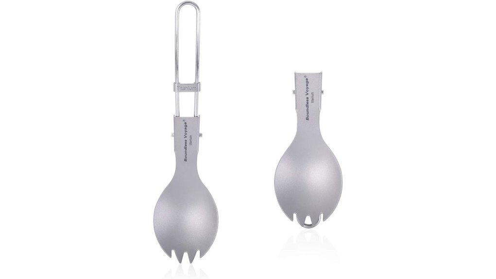 titanium folding spork knife