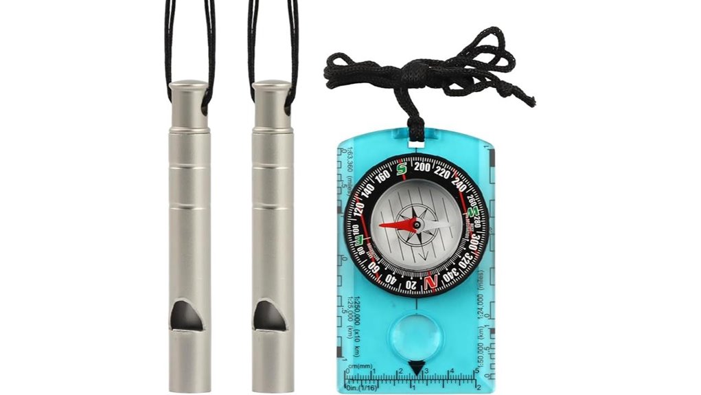 titanium whistles compass lanyard