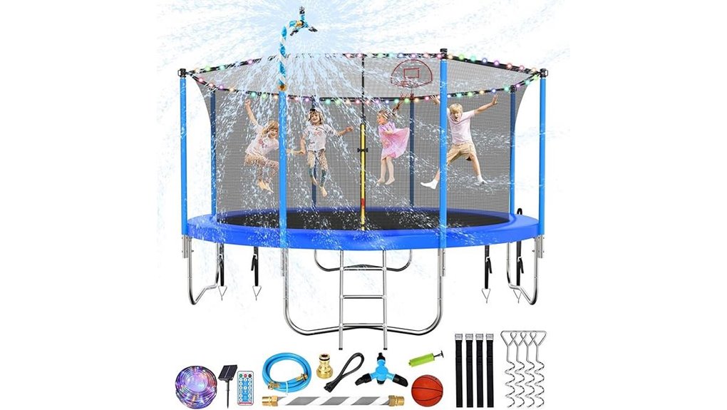 trampoline lights hoop sprinkler