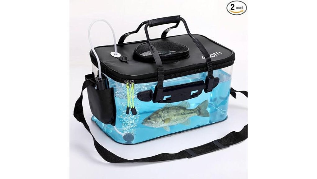 transparent fishing bucket aerator