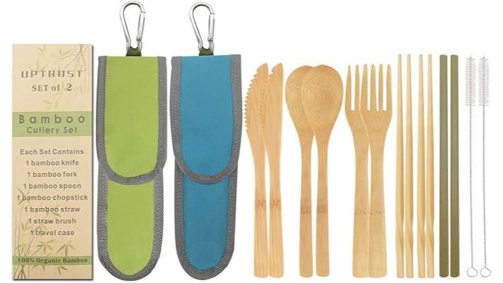 travel bamboo cutlery set