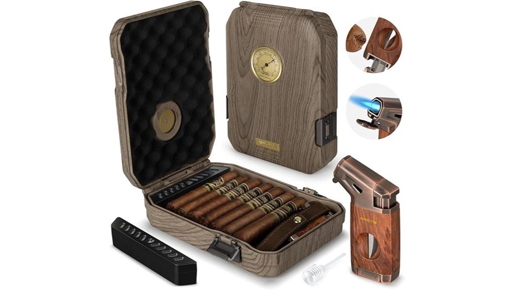 travel cigar humidor cedar lighter
