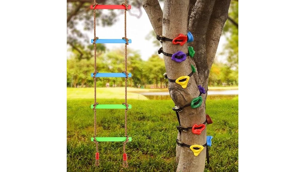 tree holds rope ladder