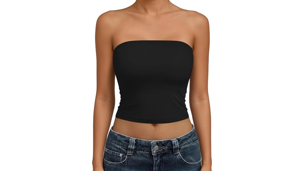 trendy queen strapless crop