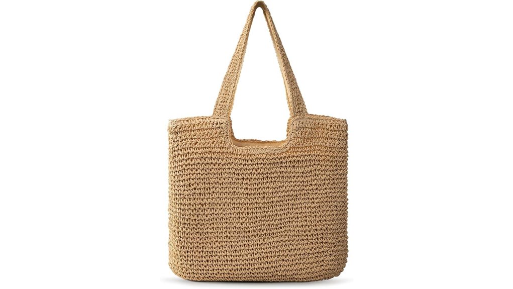 trifabric woven straw tote