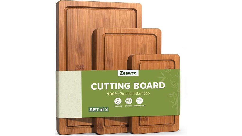 triple bamboo cutting boards