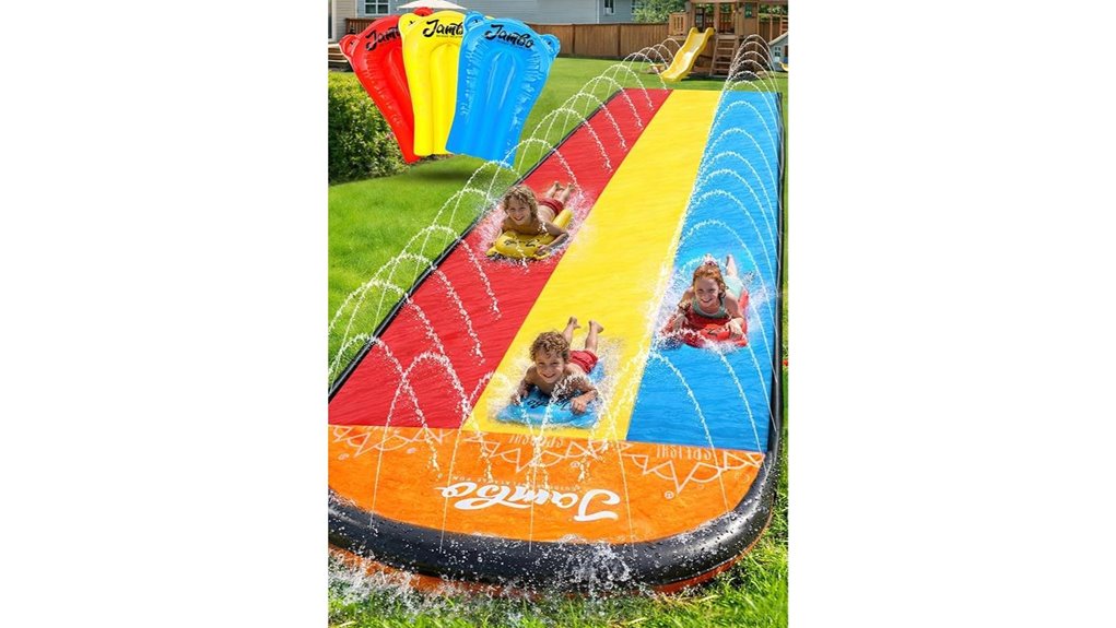 triple water slide bodyboards