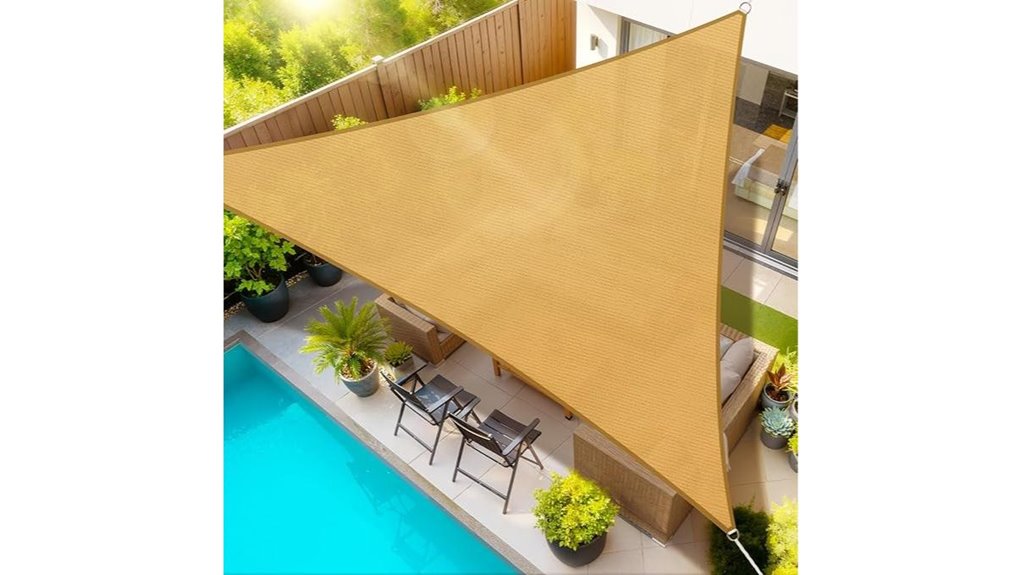 twelve foot triangular sunshade sail