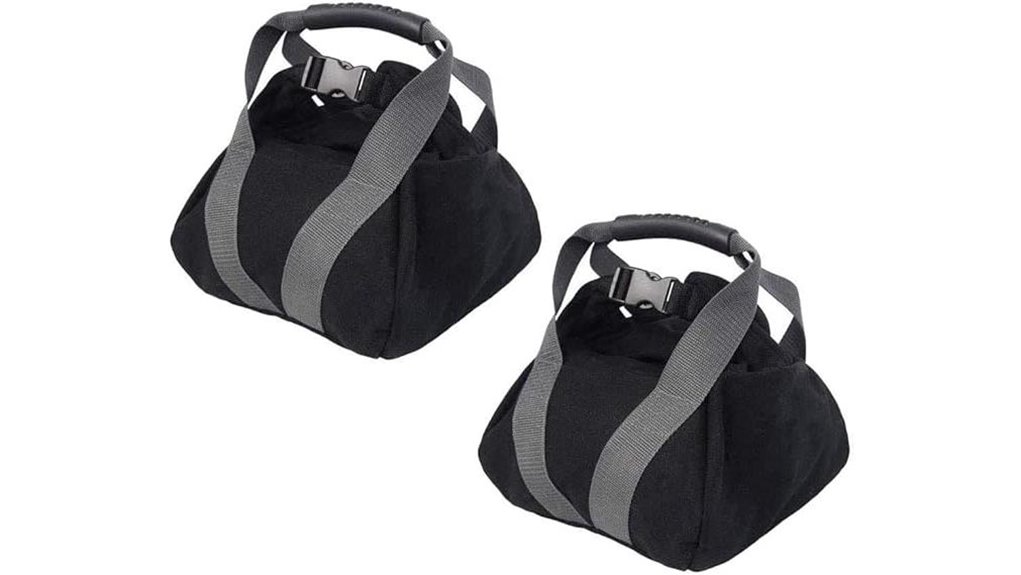 two adjustable heavy kettlebells