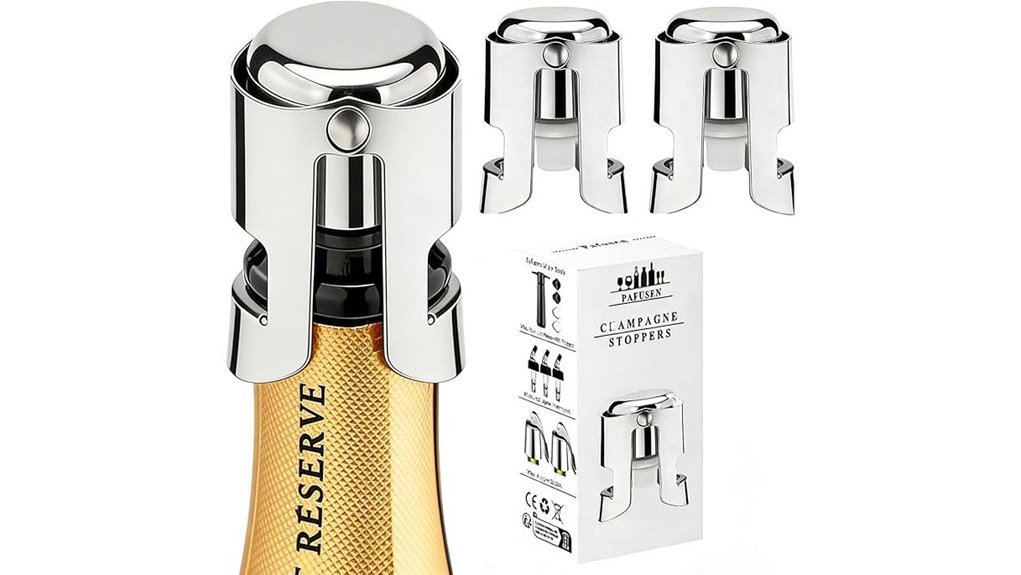two champagne sealer stoppers