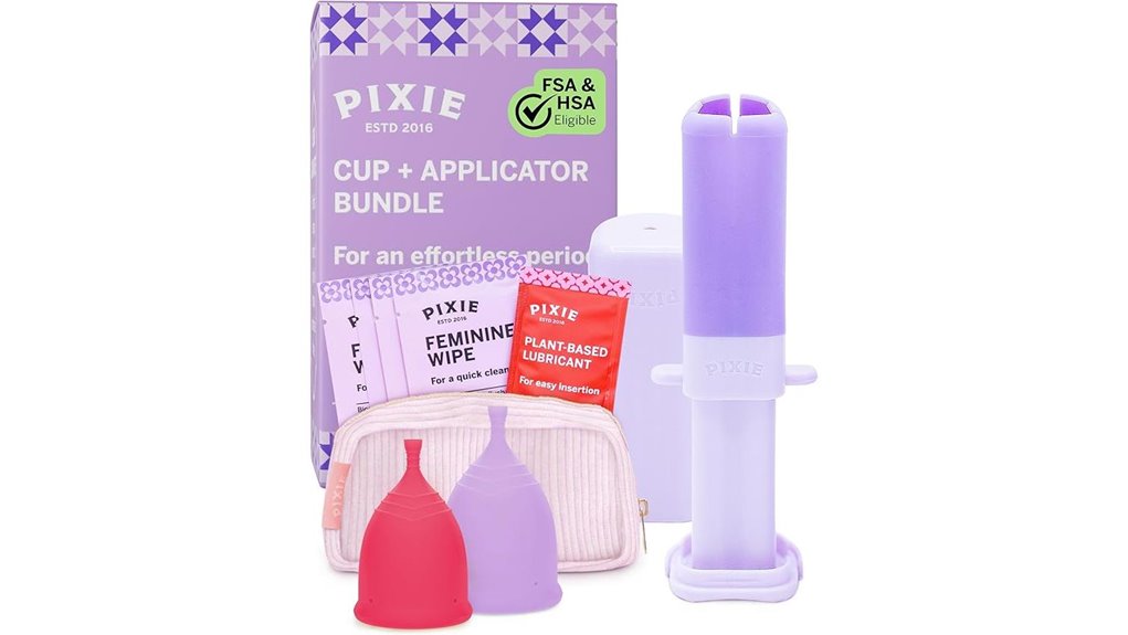 two cups with applicator