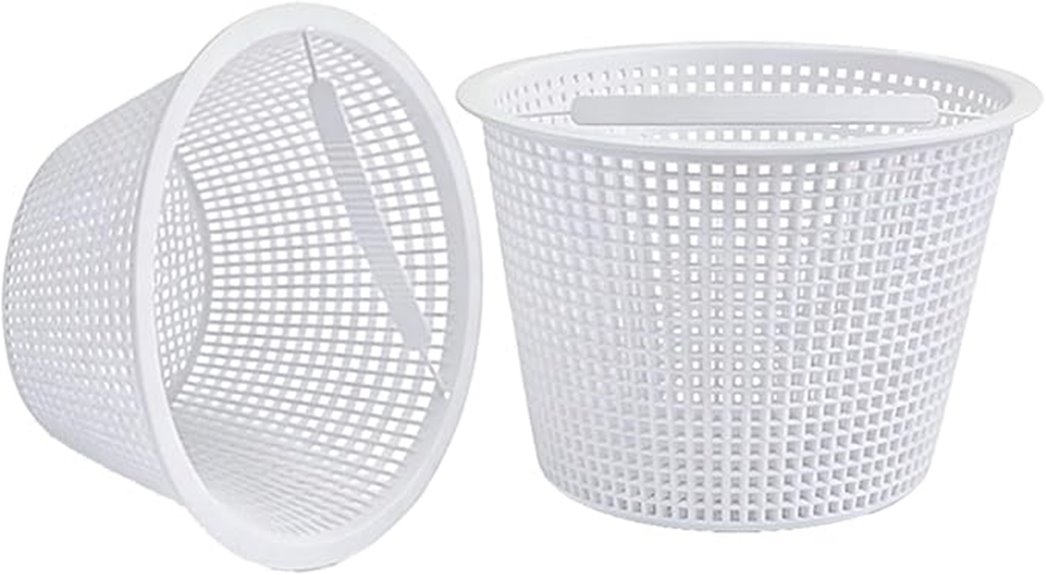 two eight inch skimmer baskets