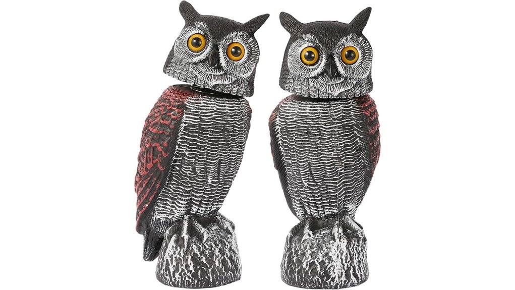 two fake owl decoys