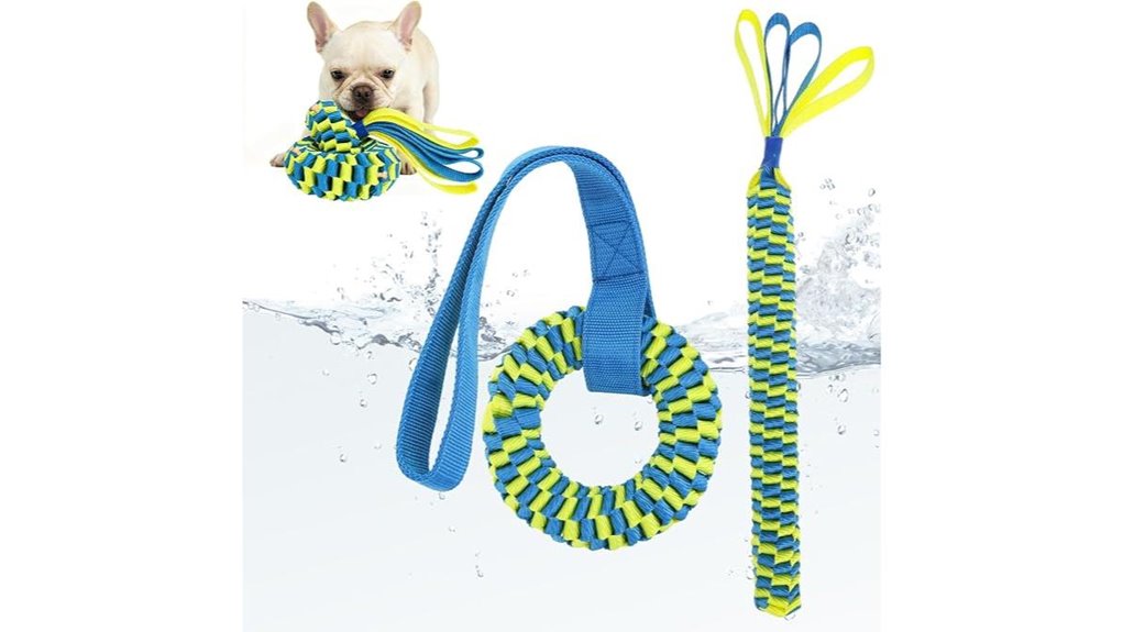 two floating fetch toys