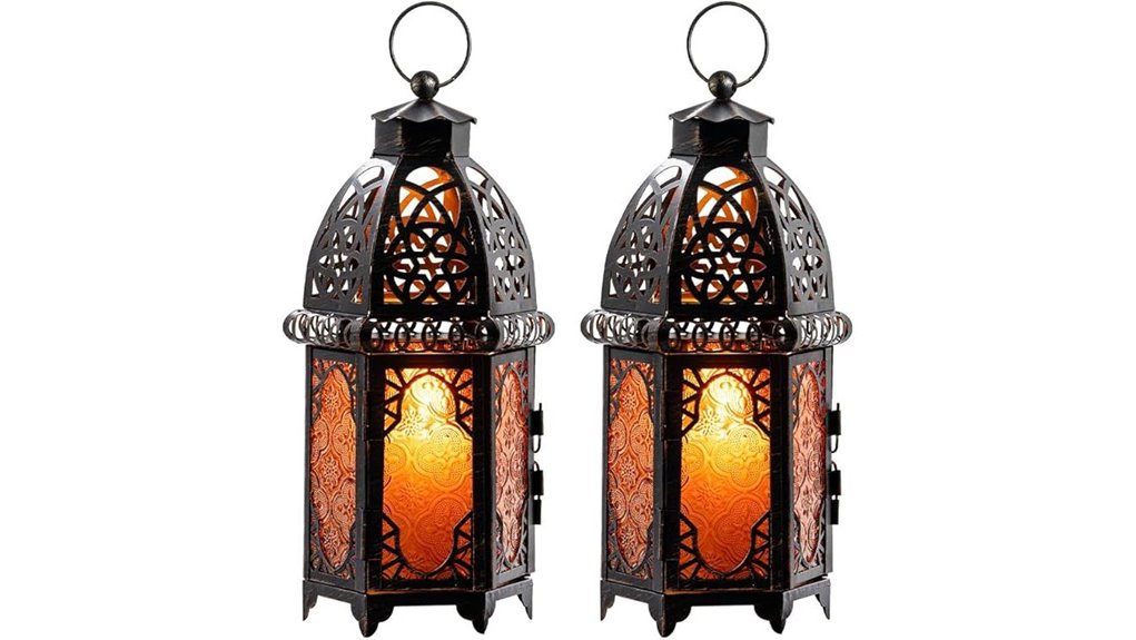 two moroccan candle lanterns