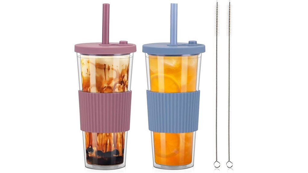 two pack 24oz reusable boba