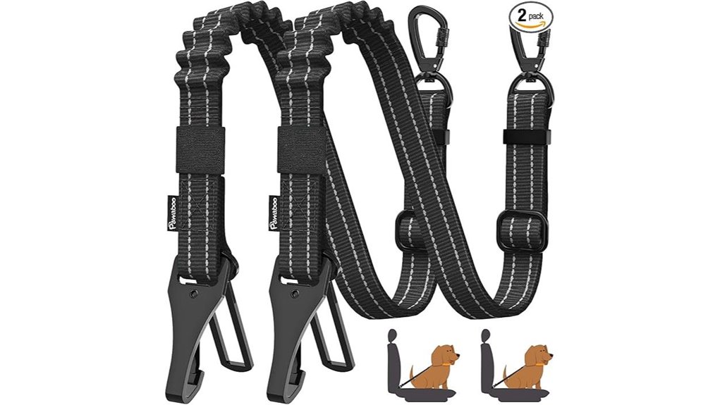 two pack 3 in 1 dog seatbelt