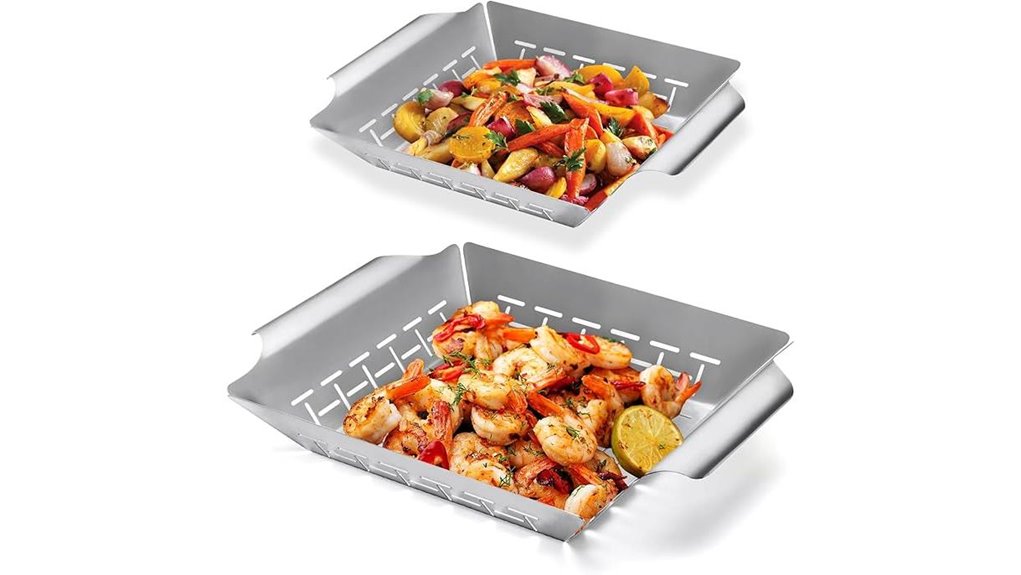 two pack stainless steel baskets