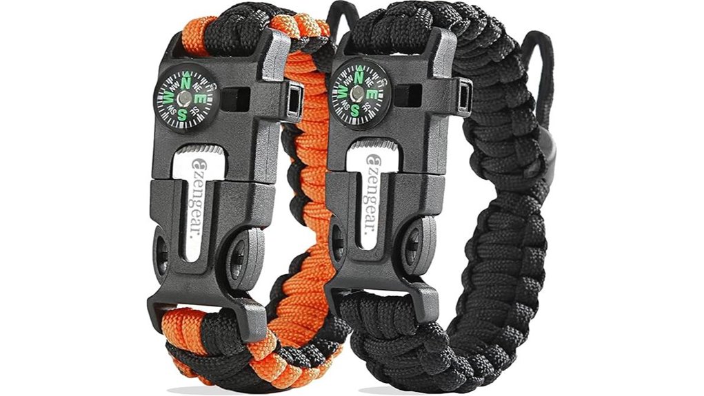 two paracord survival bracelets