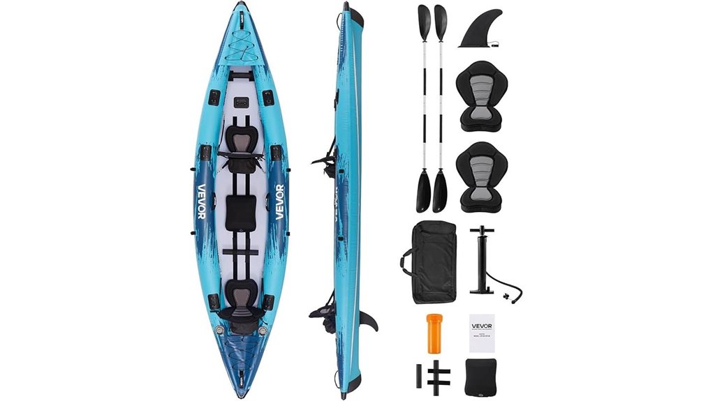 two person inflatable kayak set
