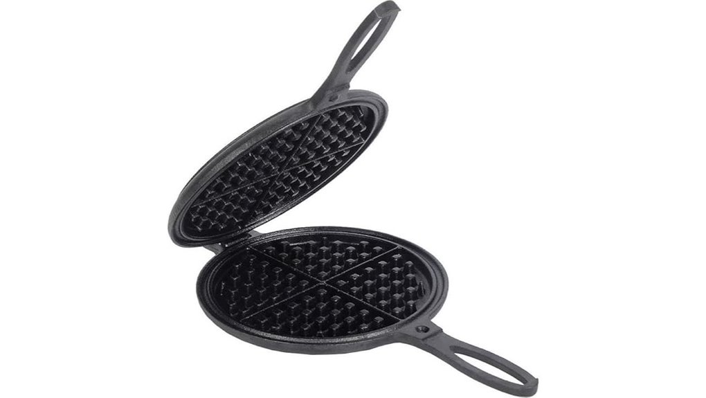 two piece cast iron waffle