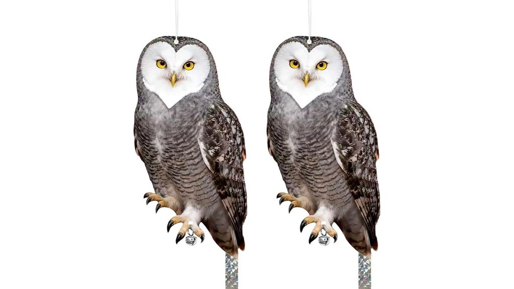 two reflective fake owls