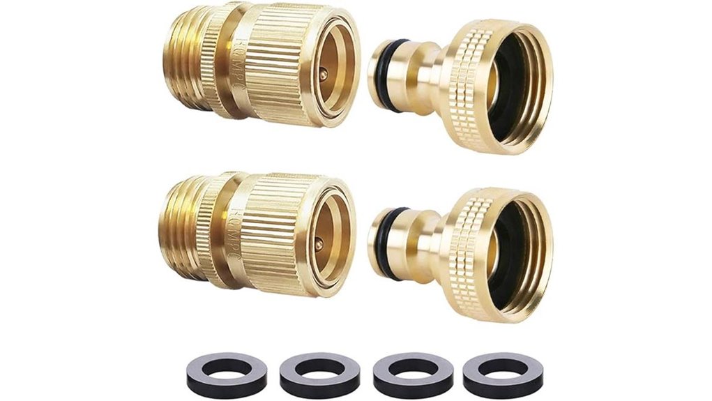 two set brass hose connectors
