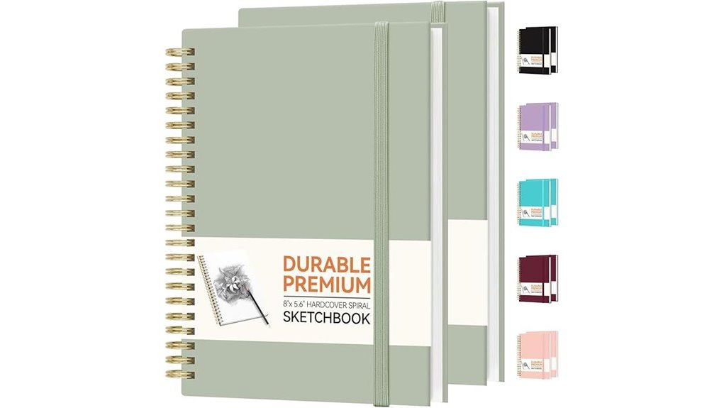two spiral 100 page notebooks