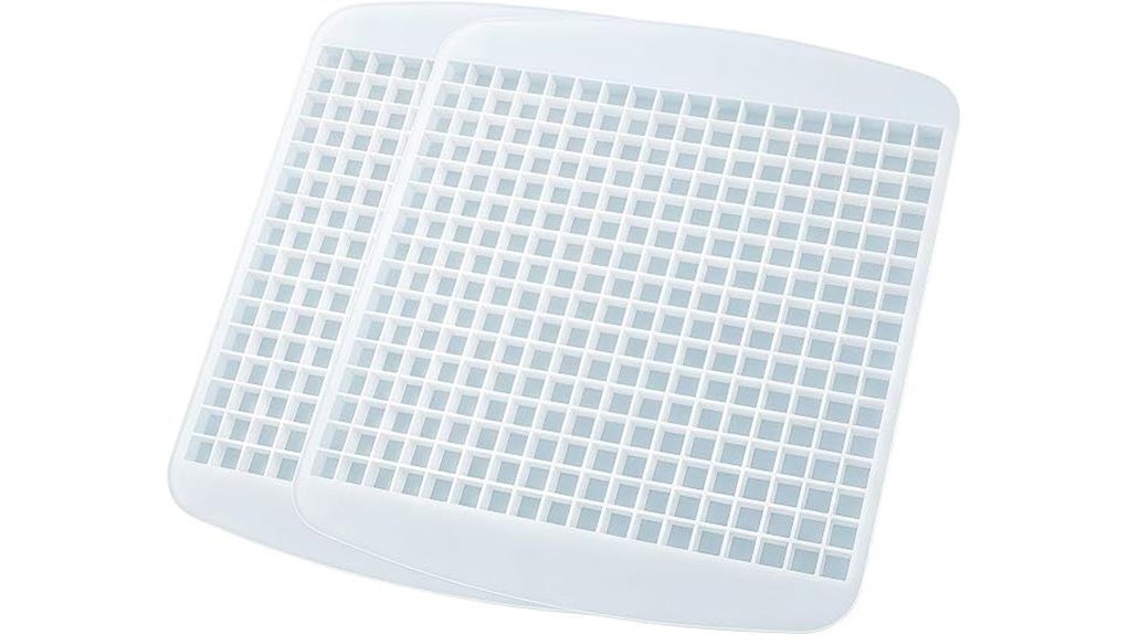 two white mini silicone trays