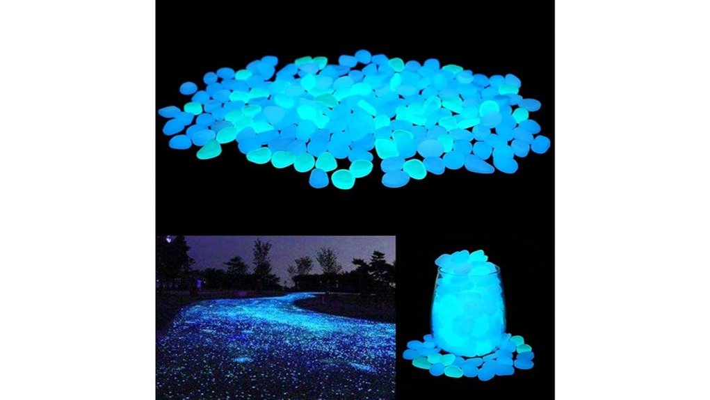 unime glow in dark blue pebbles
