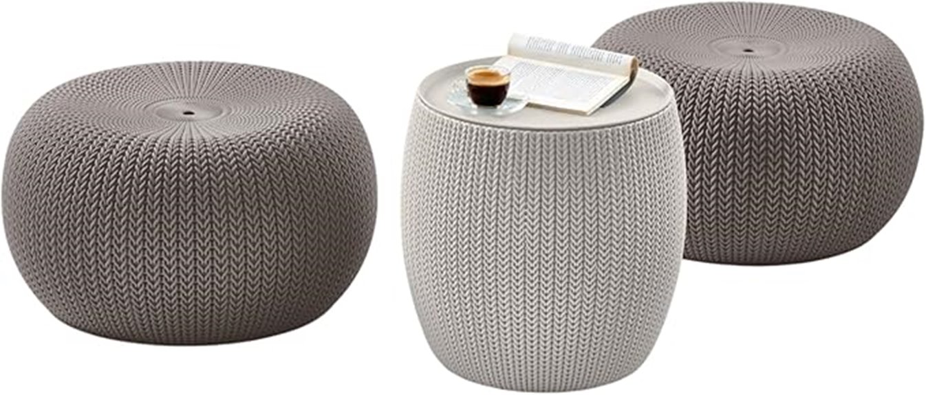urban knit pouf set