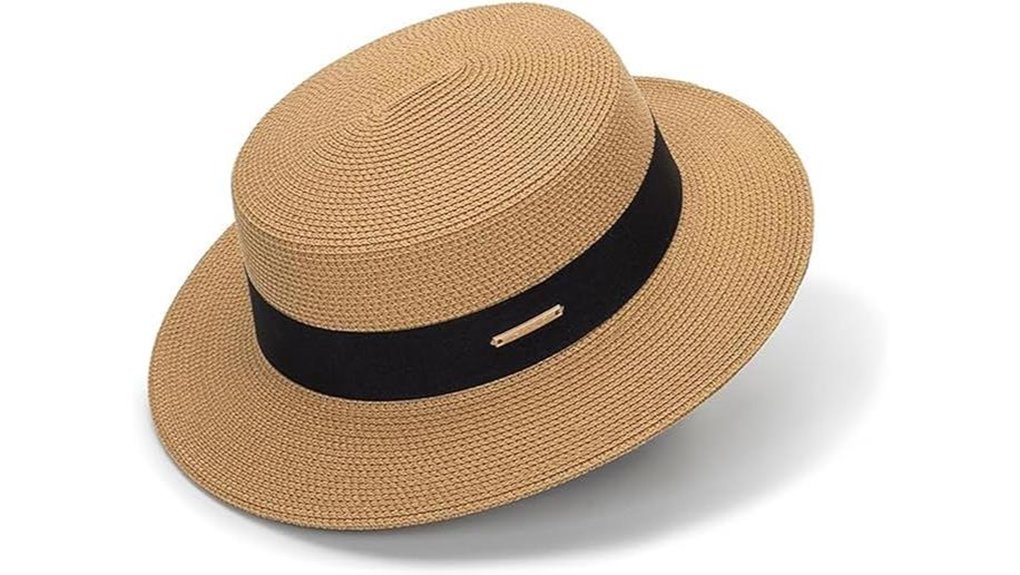 uv protected straw flat brim