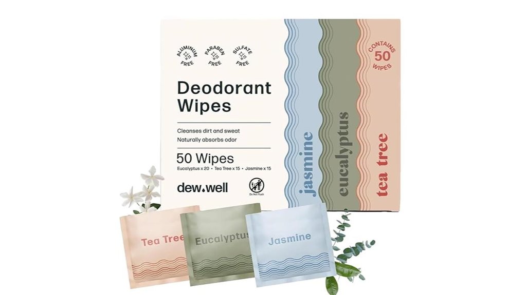 varied scents deodorant wipes