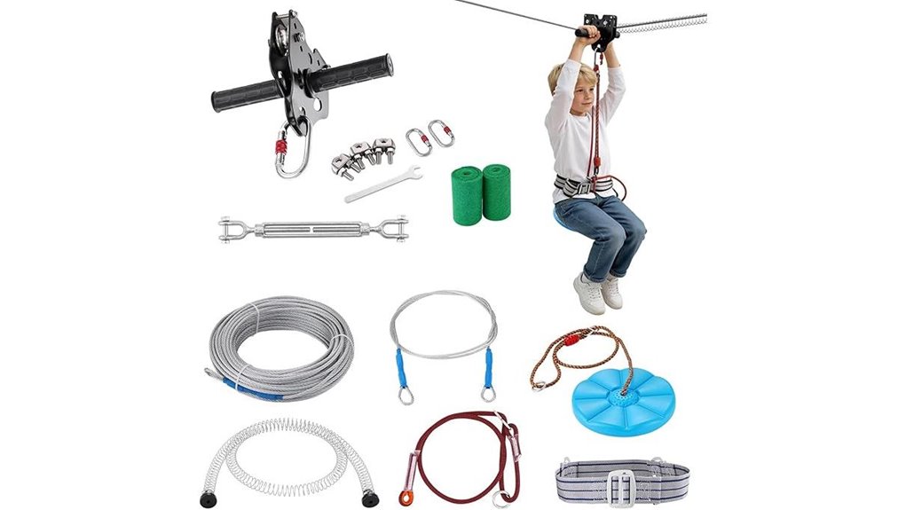 vevor zipline 100ft 500lb