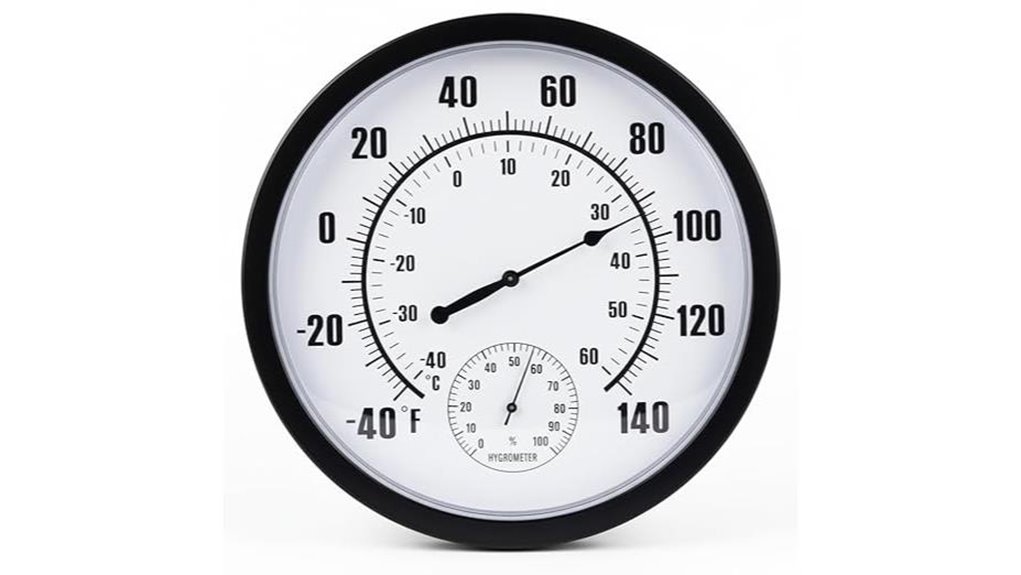 waterproof 10 inch thermo hygrometer wall