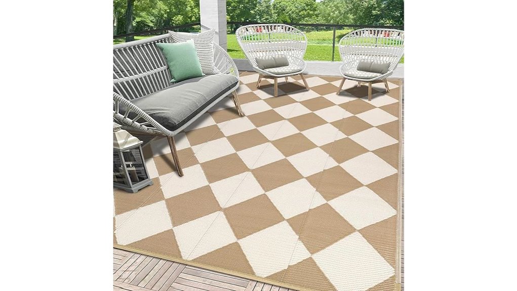 waterproof 5x8 checkered rug