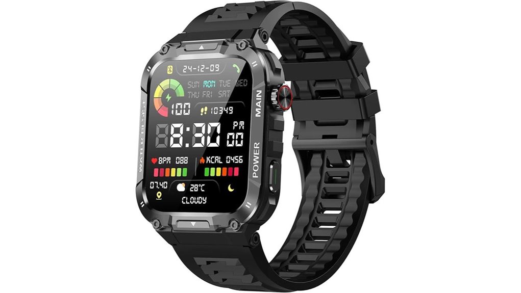 waterproof call enabled military smartwatch