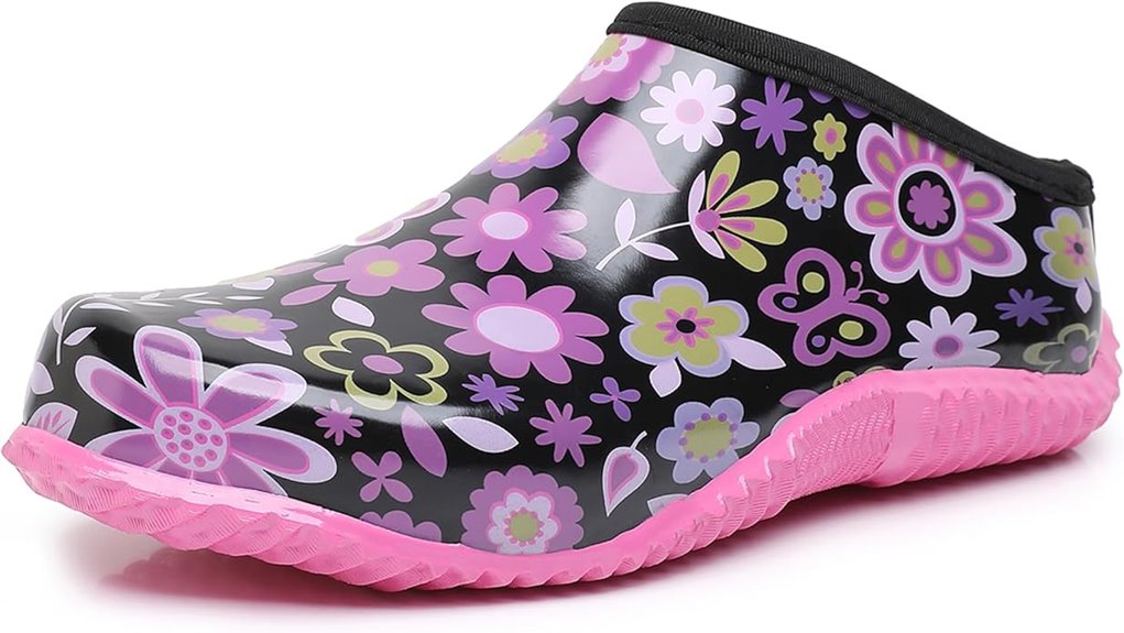 waterproof floral garden clogs