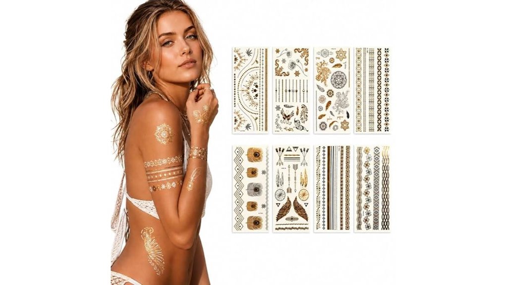 waterproof gold metallic tattoos