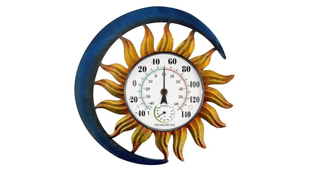 waterproof metal sun moon hygrometer