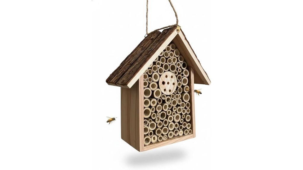 weatherproof redwood bee hotel