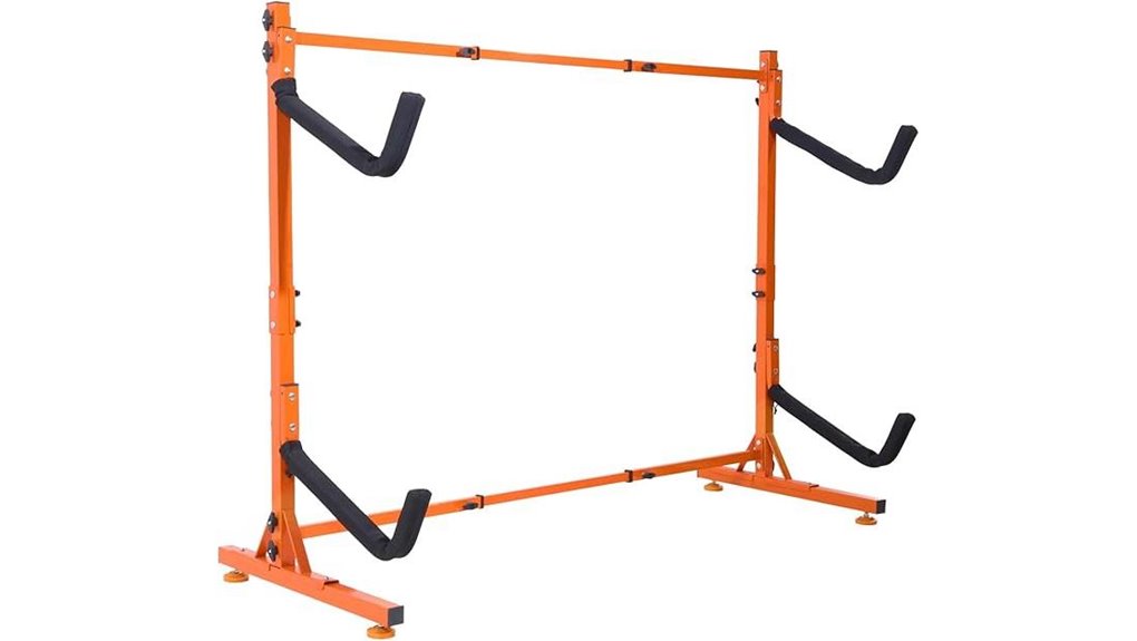 wheel enabled adjustable kayak rack