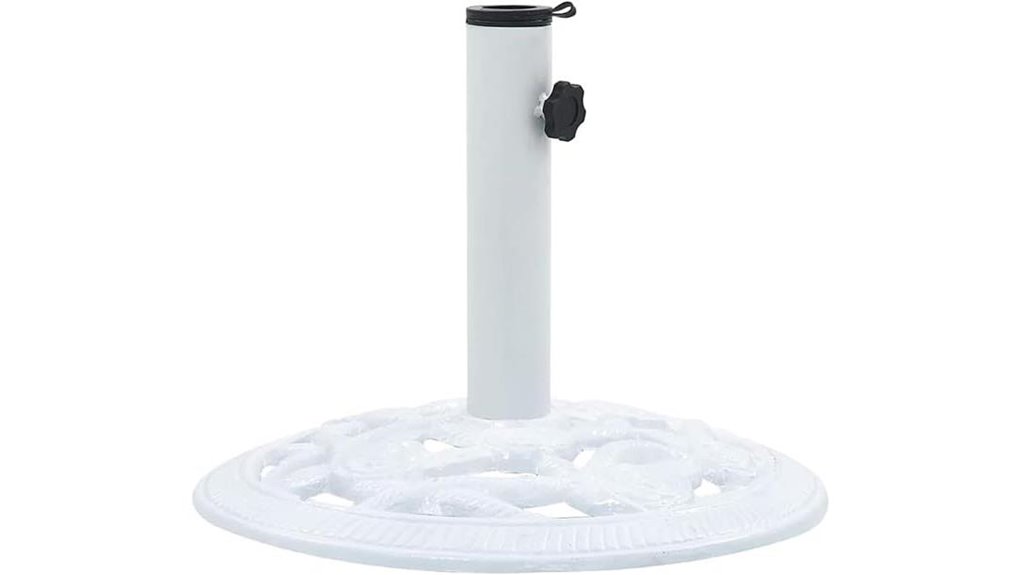 white decorative cast iron base